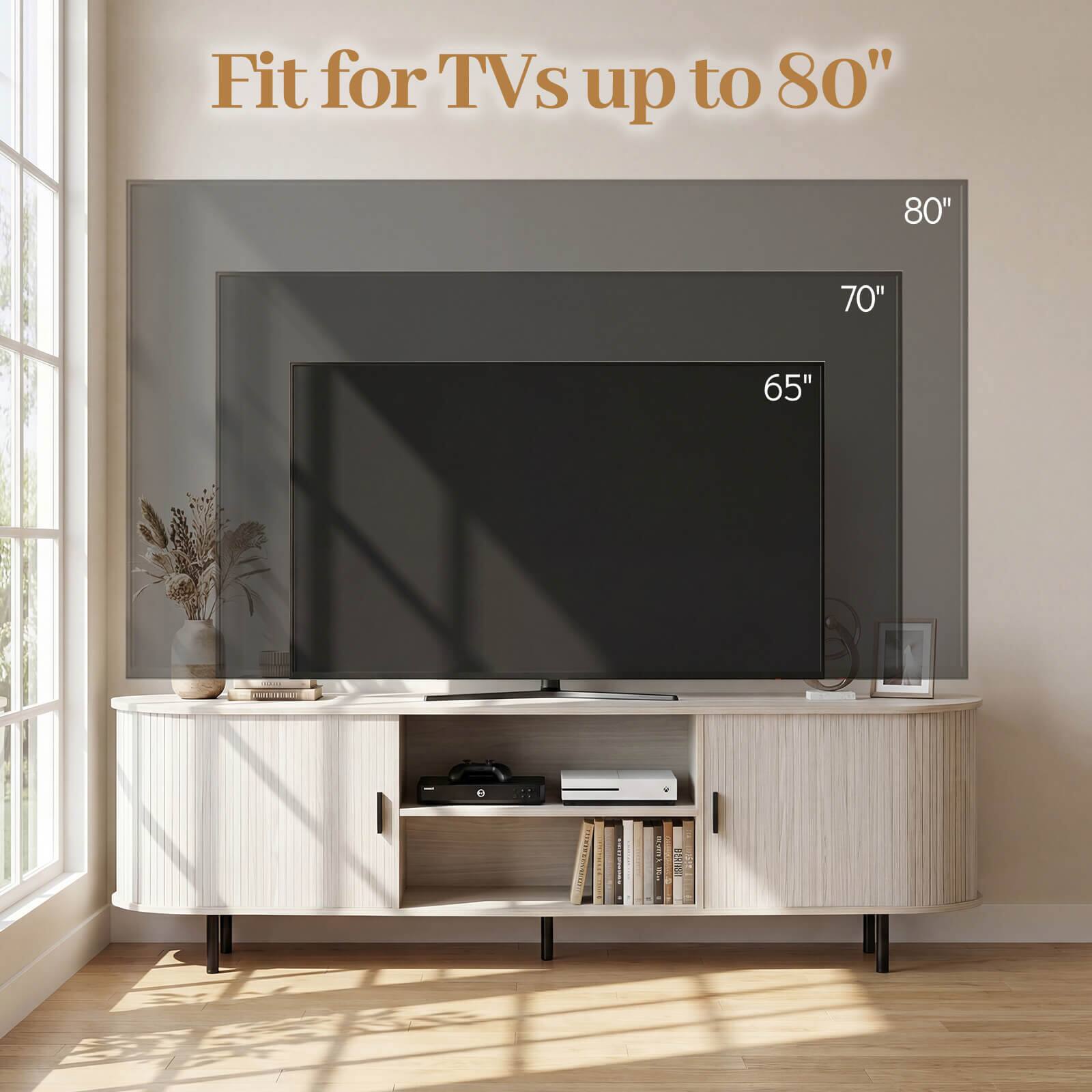 Fit for TVs up to 80"  
80"  
70"  
65"