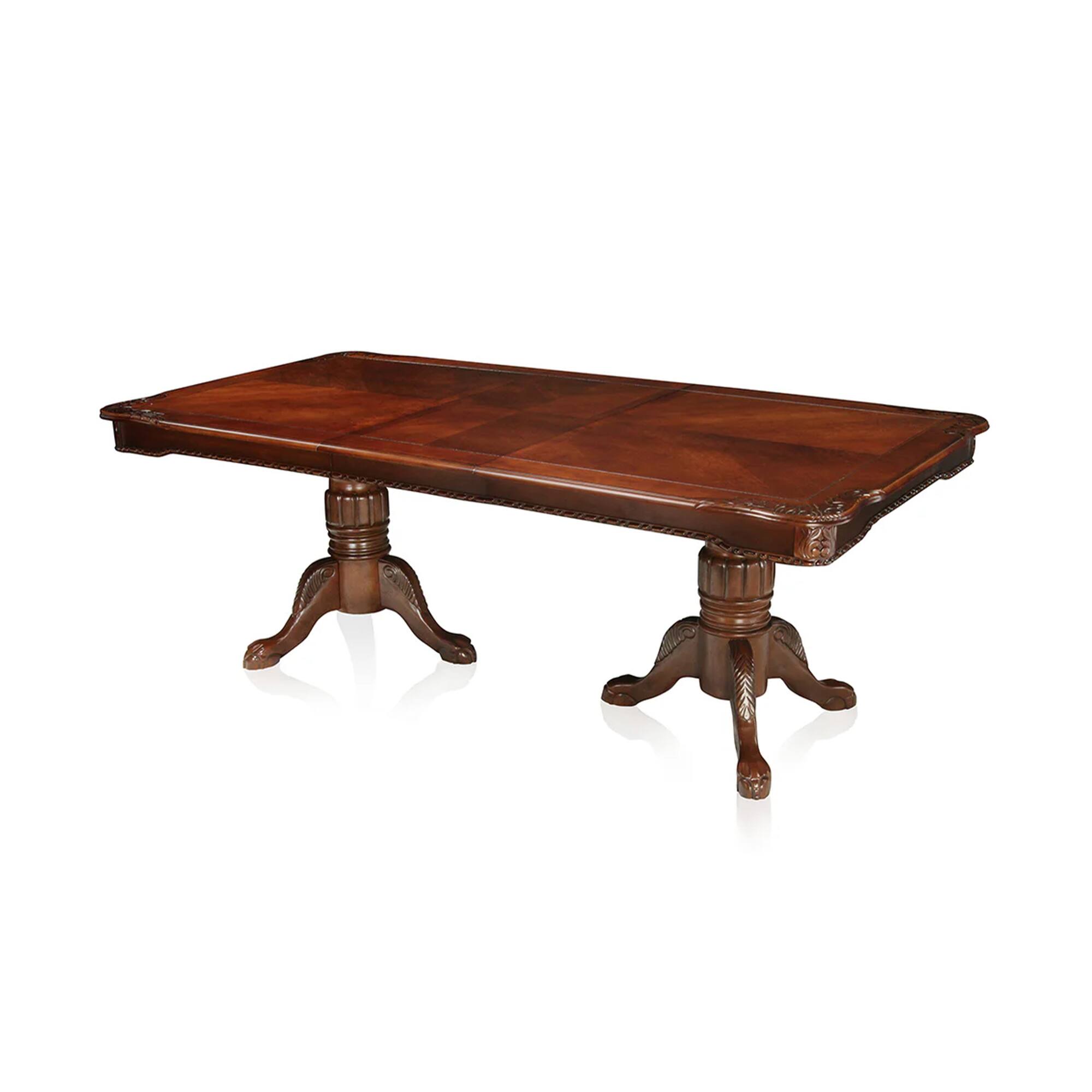 Alt View 2. Manhattan Lane - Heo 7pc Dining Table and Chair Set, 66-84 Inch Extendable Brown Top - Cherry Brown, Beige.