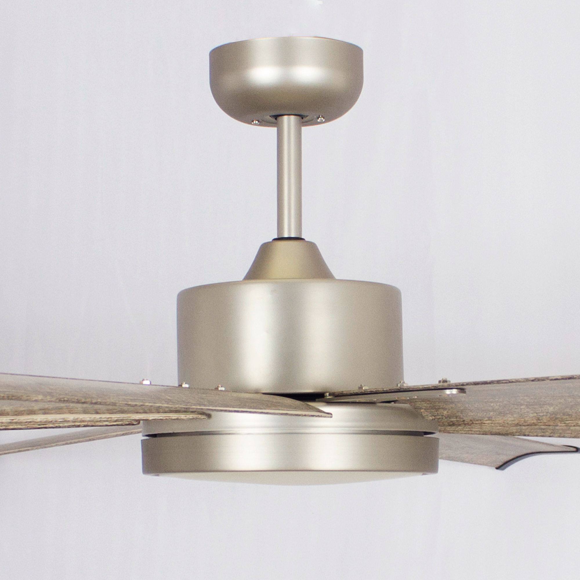 Alt View 6. Parrot Uncle - 72" Modern Silver LED Ceiling Fan with Remote Control and Aluminum Blades - Nickel.