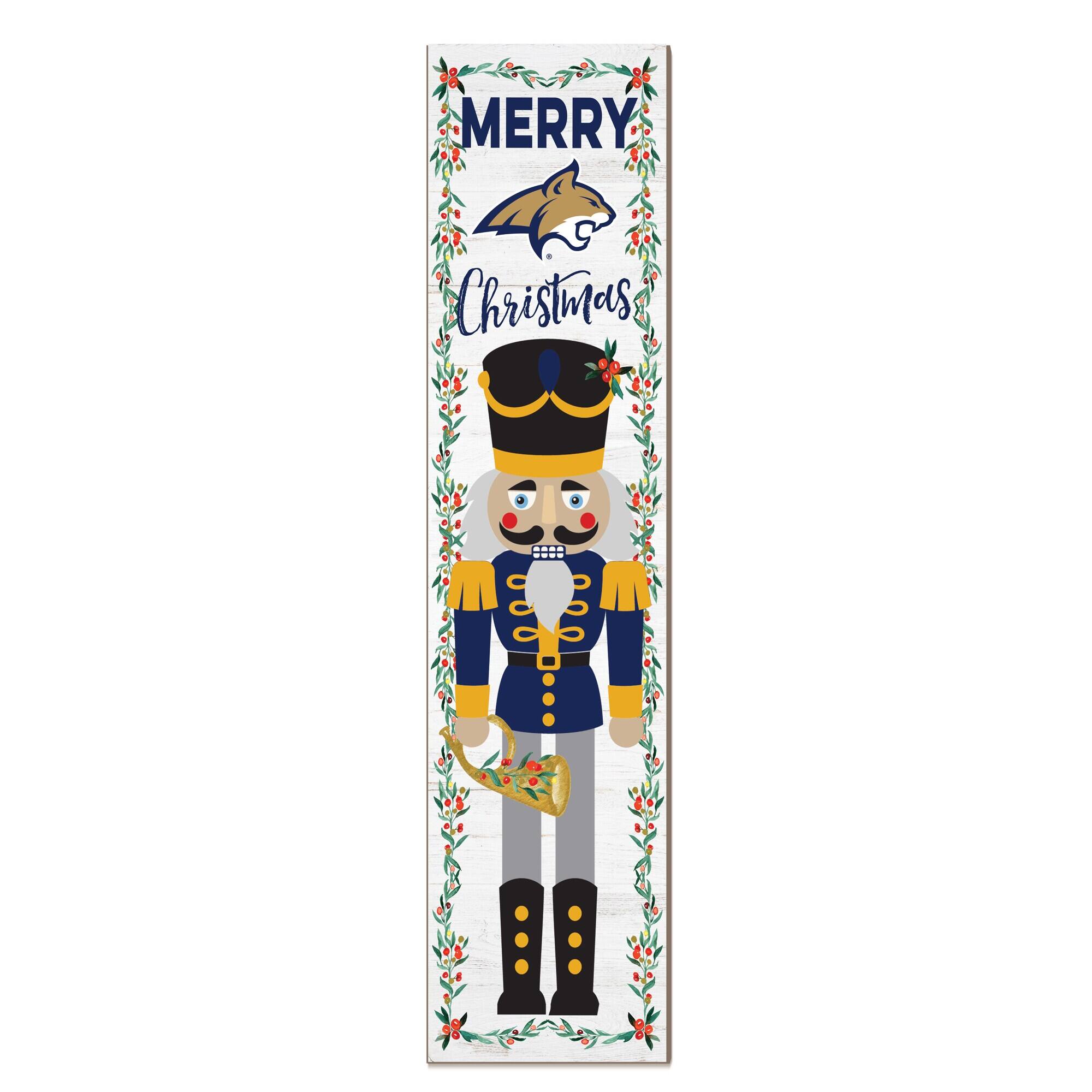 Jardine - Montana State Bobcats 11" x 46" Nutcracker Holiday Leaner Sign - White