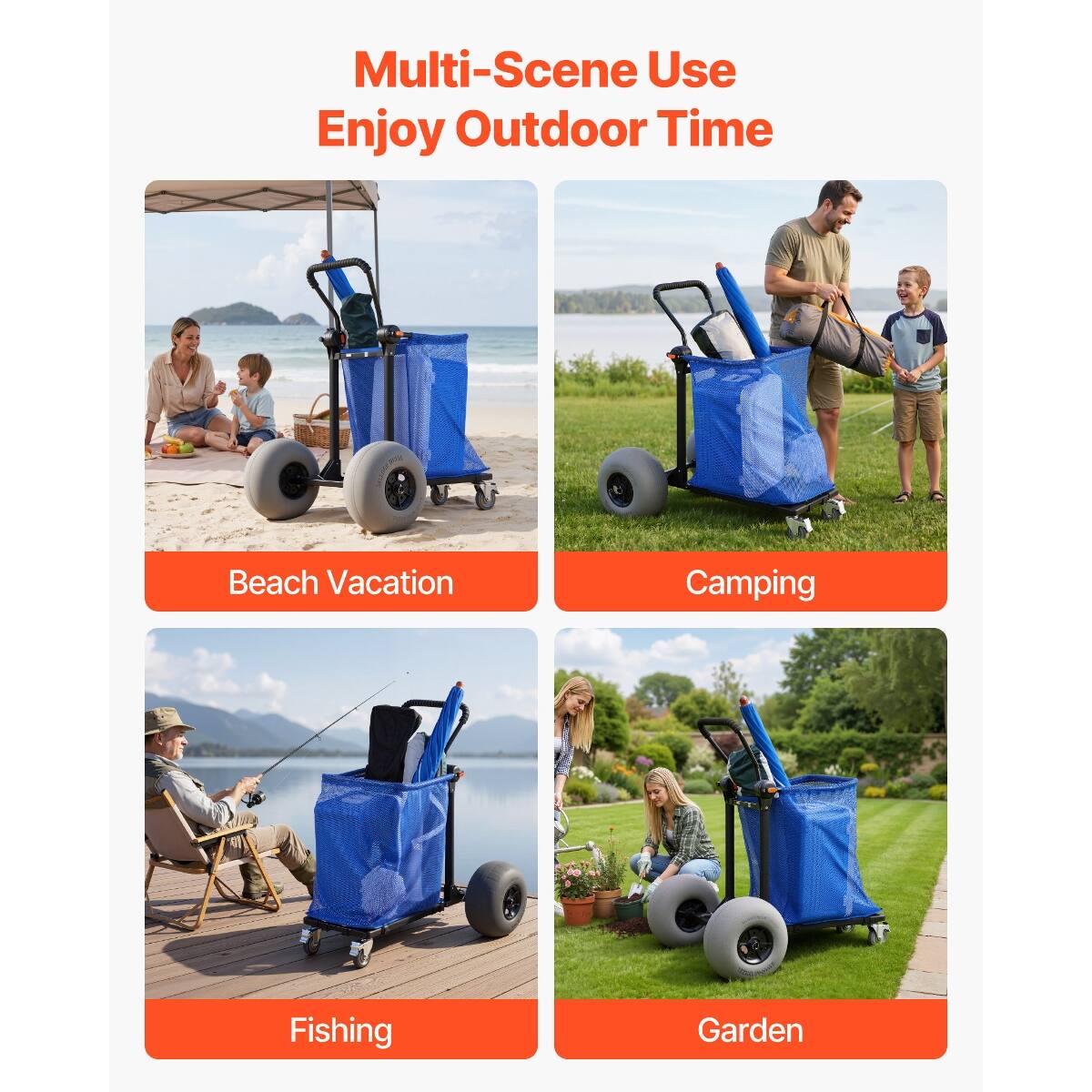 Multi-Scene Use  
Enjoy Outdoor Time

Beach Vacation  
Camping  
Fishing  
Garden