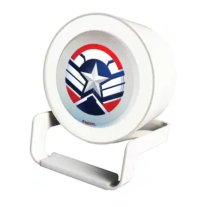Front. Keyscaper - Marvel Grid Night Light Charger and Bluetooth Speaker - Sam Wilson Captain America.