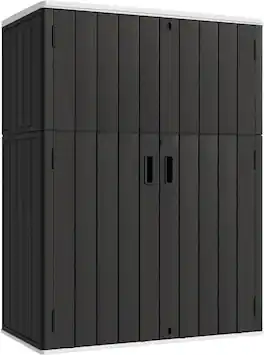 Decksplore - Lockable Outdoor Vertical Storage Shed,57 Cu.ft Outdoor Storage Cabinet Waterproof Suitable for gardens and patios - Black