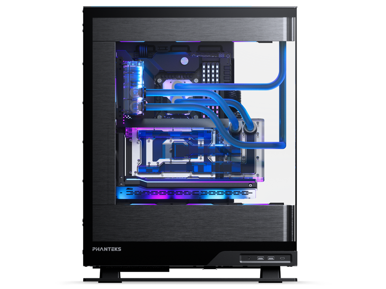 Alt View 10. Phanteks - Phanteks Glacier EZ-Fit 120RES-DDC Body, Compact Reservoir with 16mm Fittings, D-RGB, Black - Black.