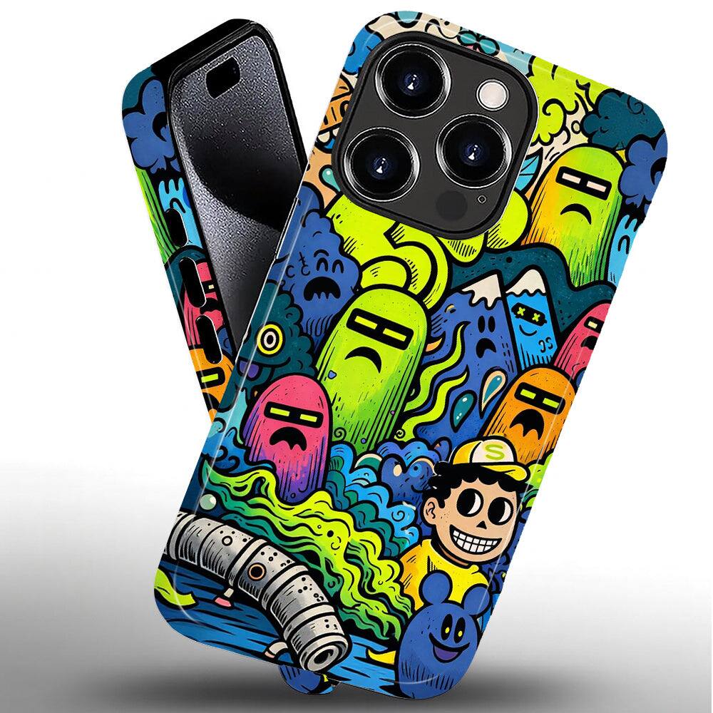 Alt View 1. BUBM - Smartphone Case for iPhone - 2-Layer Durable Smartphone Protection Case - Ghost City - Ghost City for iPhone 16 Pro Max.