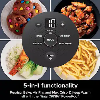 Ninja Crispi 5-in-1 Portable Glass Air Fryer Cooking System, 1500w Fn103co, Other