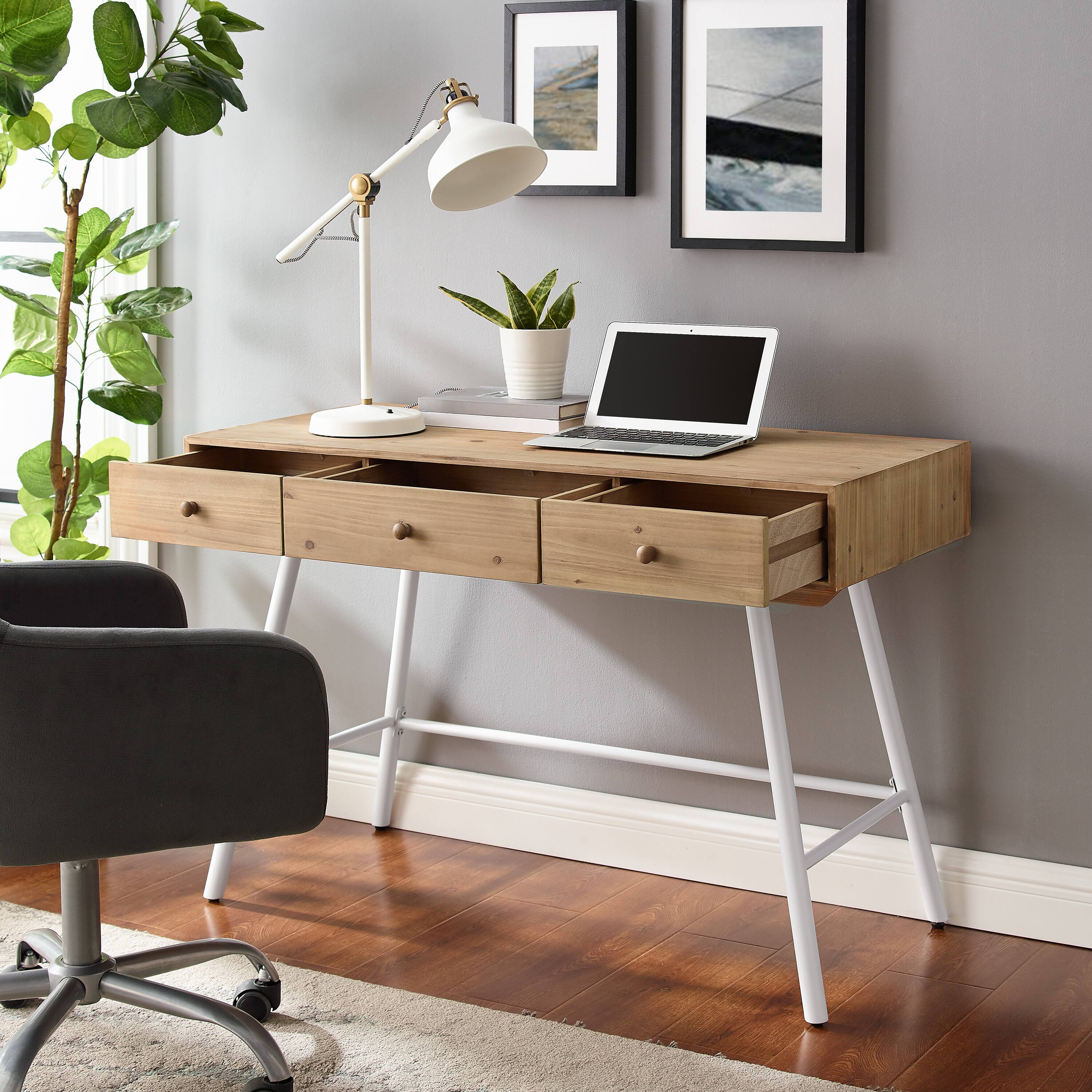 Alt View 16. Linon Home Décor - Conners Contemporary 3-Drawer Desk - Natural.