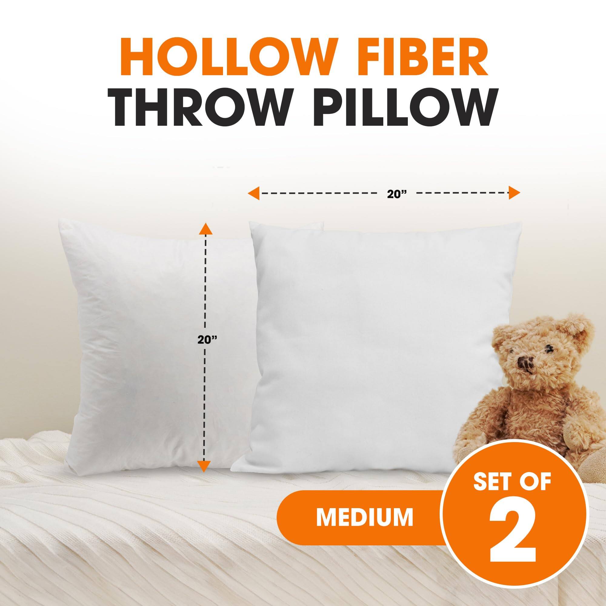 HOLLOW FIBER THROW PILLOW  
20" x 20"  
MEDIUM  
SET OF 2