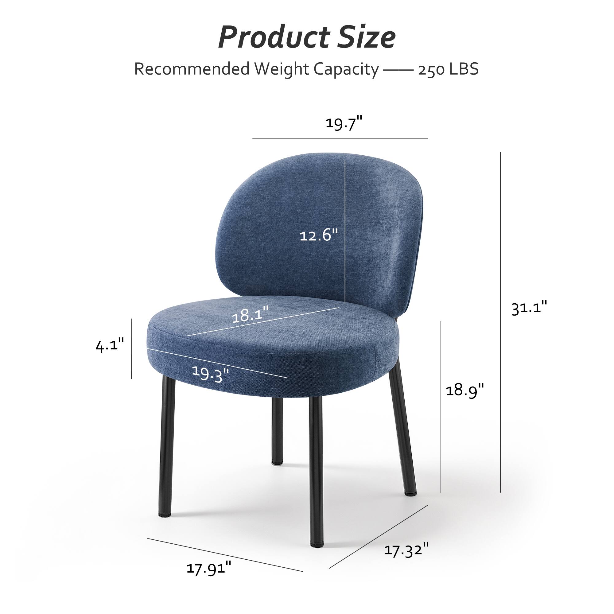 Product Size  
Recommended Weight Capacity - 250 LBS  
19.7"  
12.6"  
4.1"  
18.1"  
19.3"  
18.9"  
31.1"  
17.91"  
17.32"