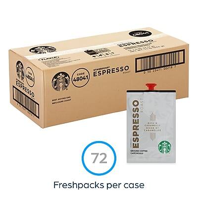 CFLAVIO O 40041 ESPRESSO  
GROWTH VSPRESSO +1  
7 STARBUCKS 23471 05218  
CODE ESPRESSO FOAIT 6 30 48041  
ROAST ESPRESSO  
BICH CARAMELLY RICHE CARAMELISE  
GROUND COFFEE  
CAPE MHOULE  
72 Freshpacks per case