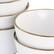 Left. Elama - Elama Arthur 6 Piece Stoneware Bowl Set in Matte White with Gold Rim - White.