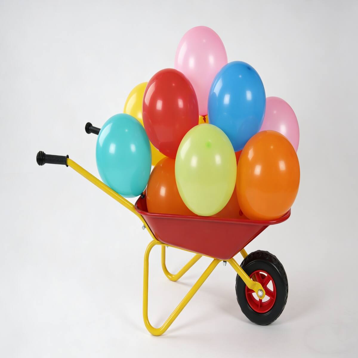 Alt View 6. Loheer - Loheer Kids Metal Wheelbarrow Red Garden Cart for Toddlers 33LBS.