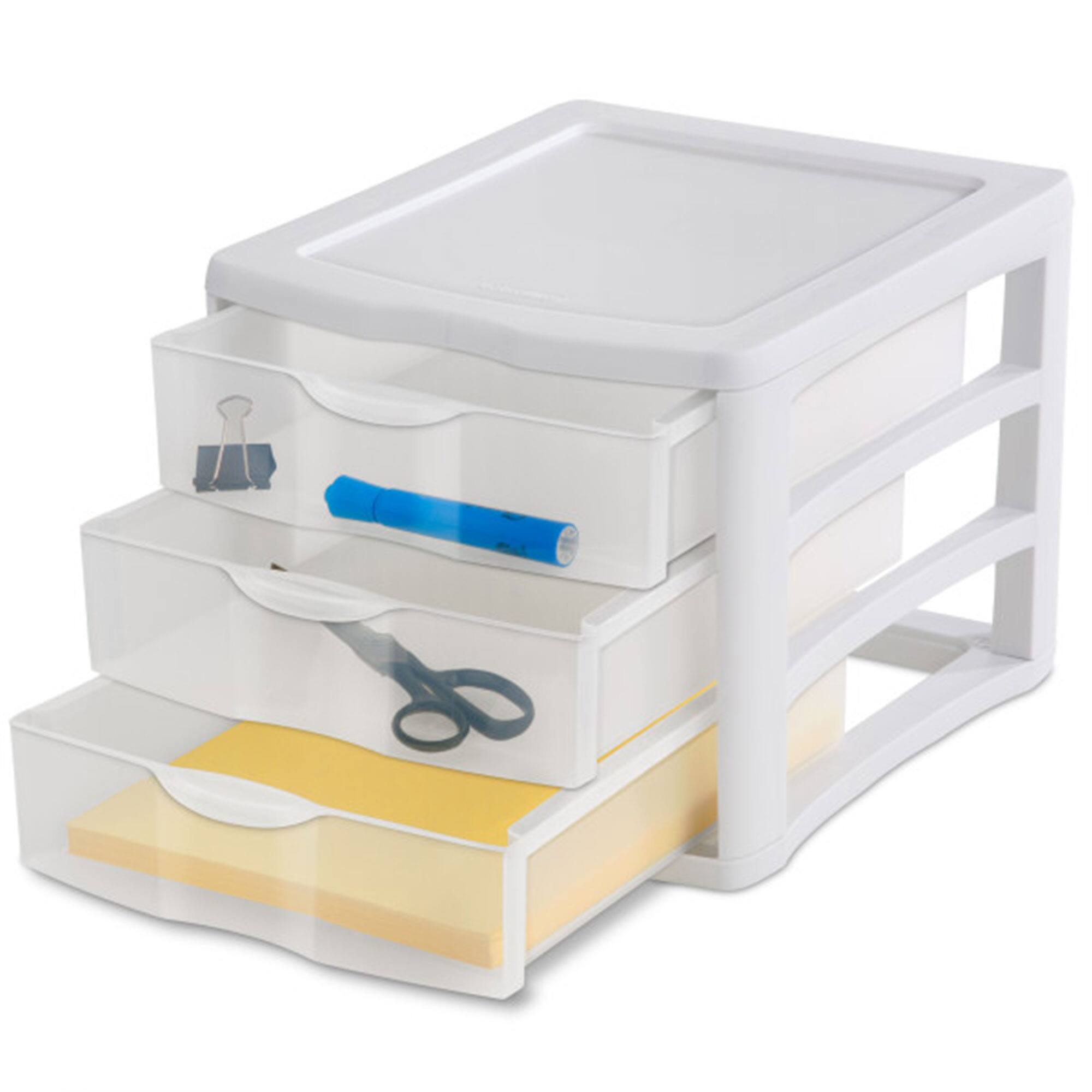 Alt View 8. Sterilite - Sterilite ClearView Compact Stacking 3 Drawer Storage Organizer System, 12 Pack.