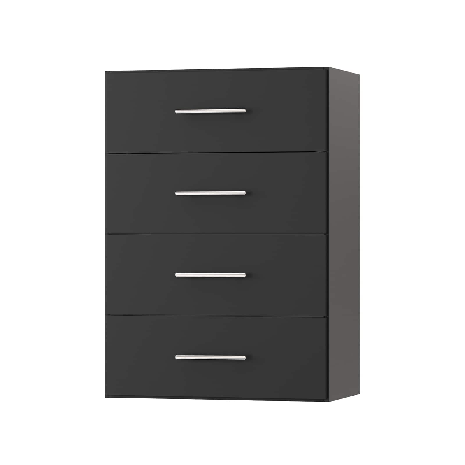 Roomtec - 19.5 in Black 4 Drawer Short Tower Closet Unit-Customizable Wall Mounted Modular Closet System Bedroom Closet - Black