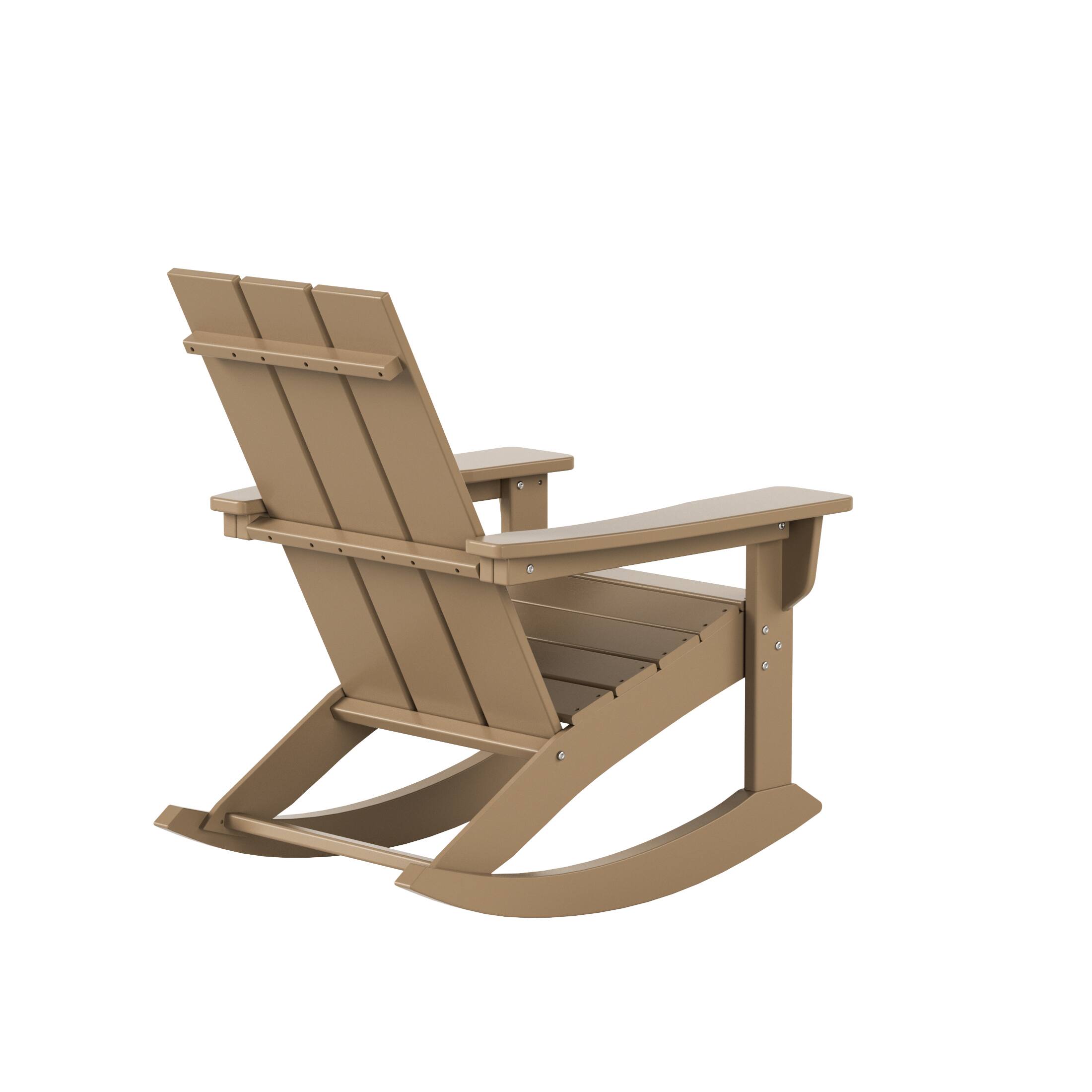 Alt View 1. WestinTrends - WestinTrends Ashore Outdoor Patio Modern Adirondack Rocking Chair - Weathered Wood.