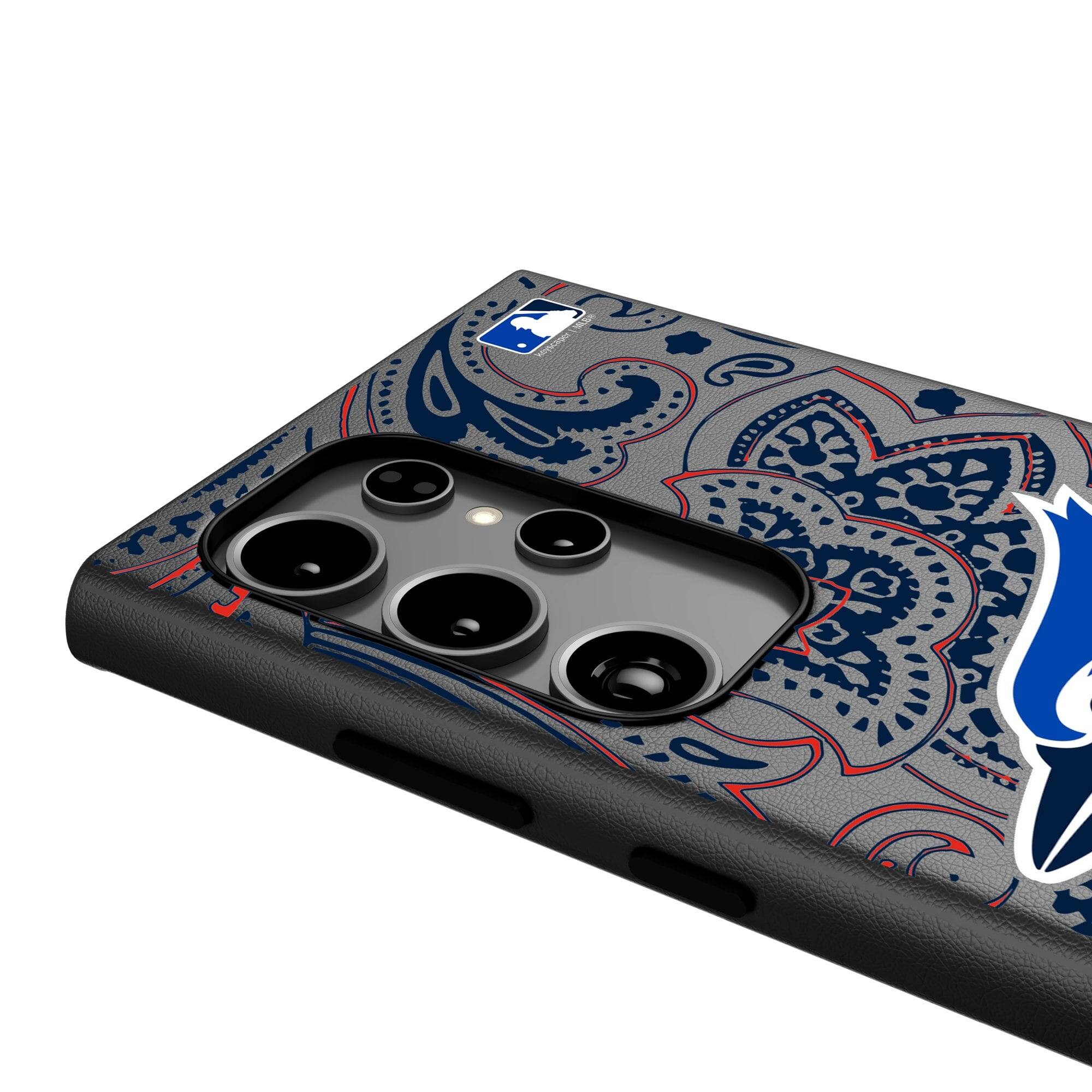 Alt View 3. Keyscaper - Toronto Blue Jays Paisley Galaxy Magnetic Bump Case - S24 - Black.