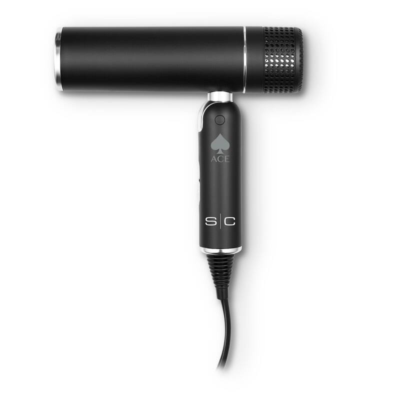 Front. StyleCraft - Ace Foldable Lightweight Hair Dryer with Powerful Motor - Black.