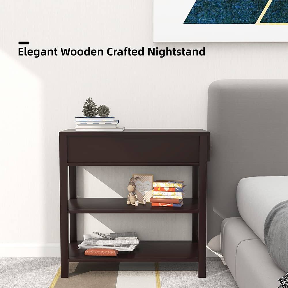 Elegant Wooden Crafted Nightstand