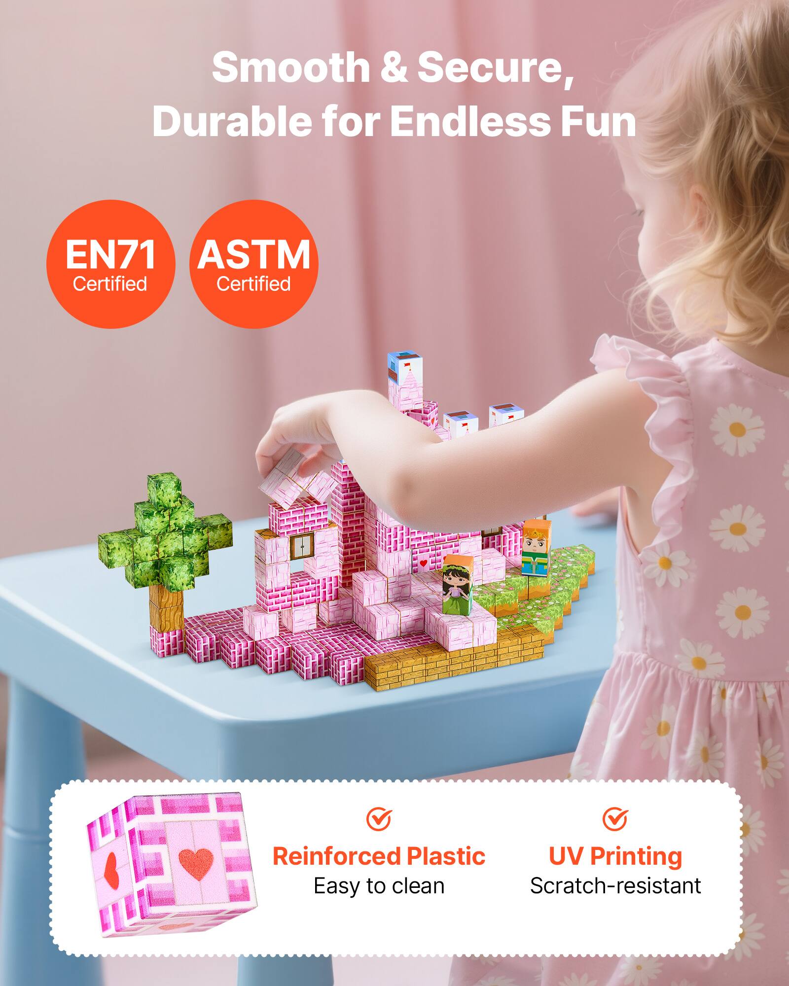 Smooth & Secure, Durable for Endless Fun
EN71 ASTM Certified
Reinforced Plastic
UV Printing
Easy to clean
Scratch-resistant