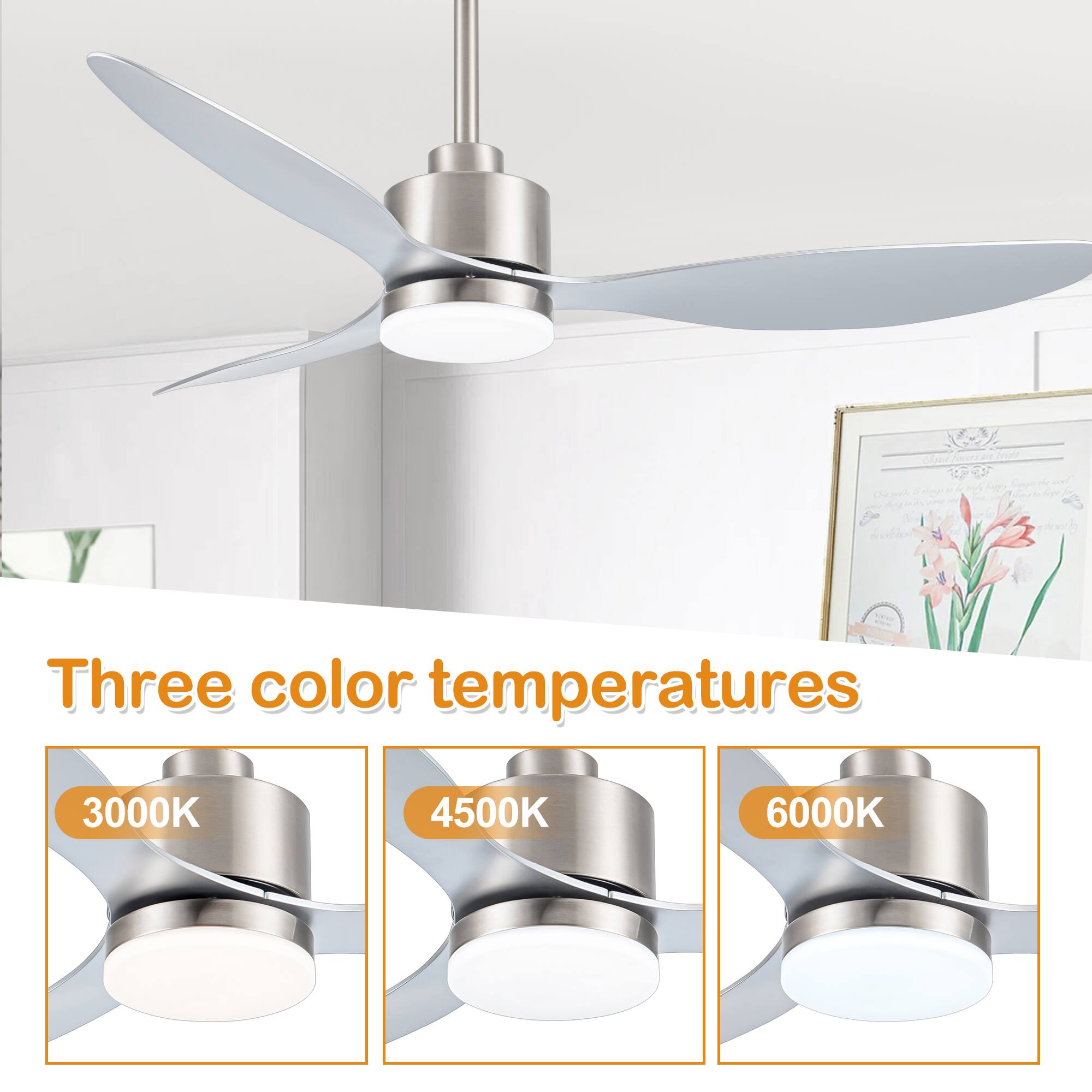 Three color temperatures 3000K 4500K 6000K