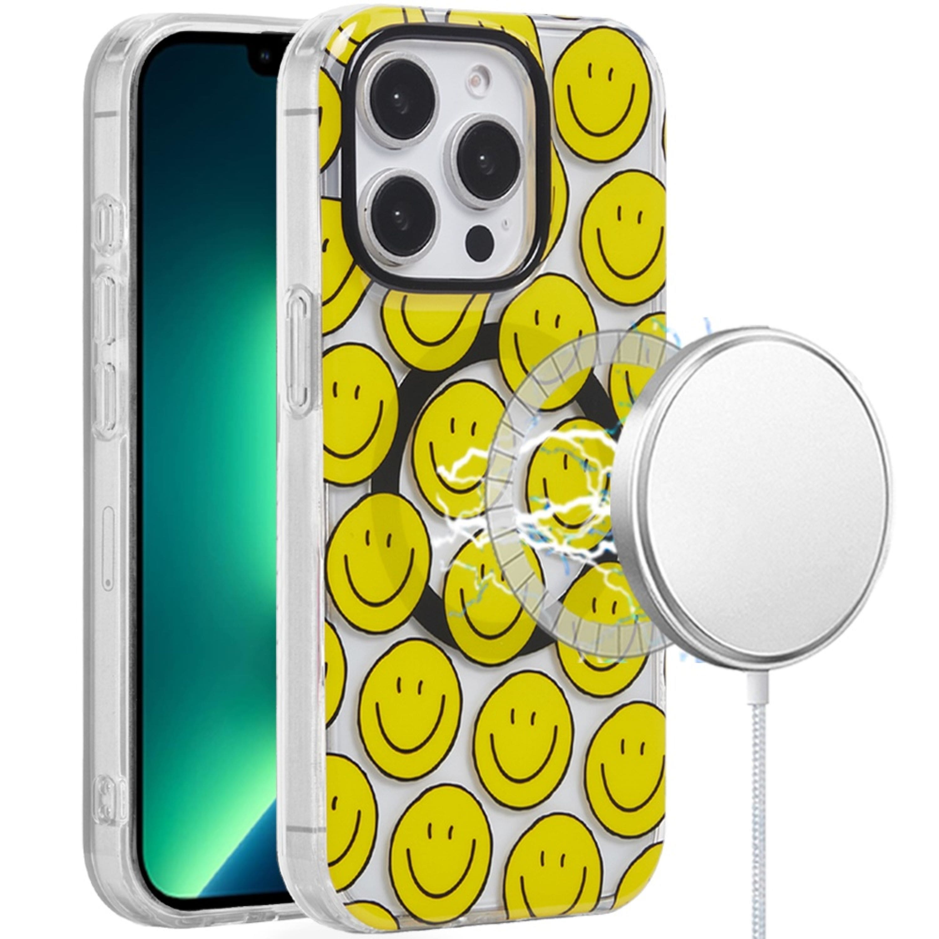 Kitcheniva - Durable Dual-Layer Phone Case For iPhone 13 Pro Max Smiley Faces - Multicolor