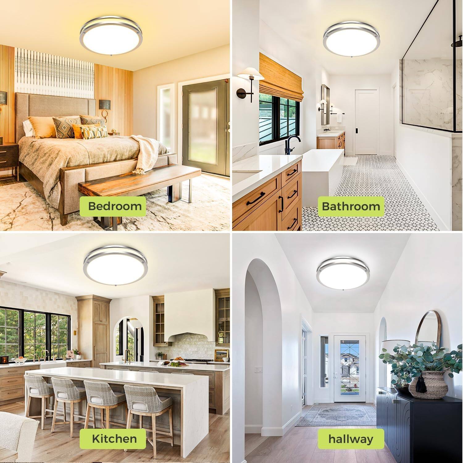 Veranti 13 Inch LED Ceiling Light with Remote Control, Adjustable White ...