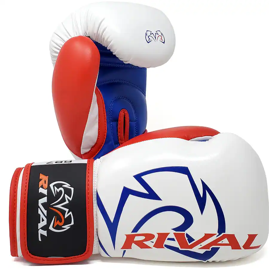 Rival Rb7 RIVAL Boxing RB7 Fitness Plus Hook and Loop Bag Gloves 2XL White/Blue ...