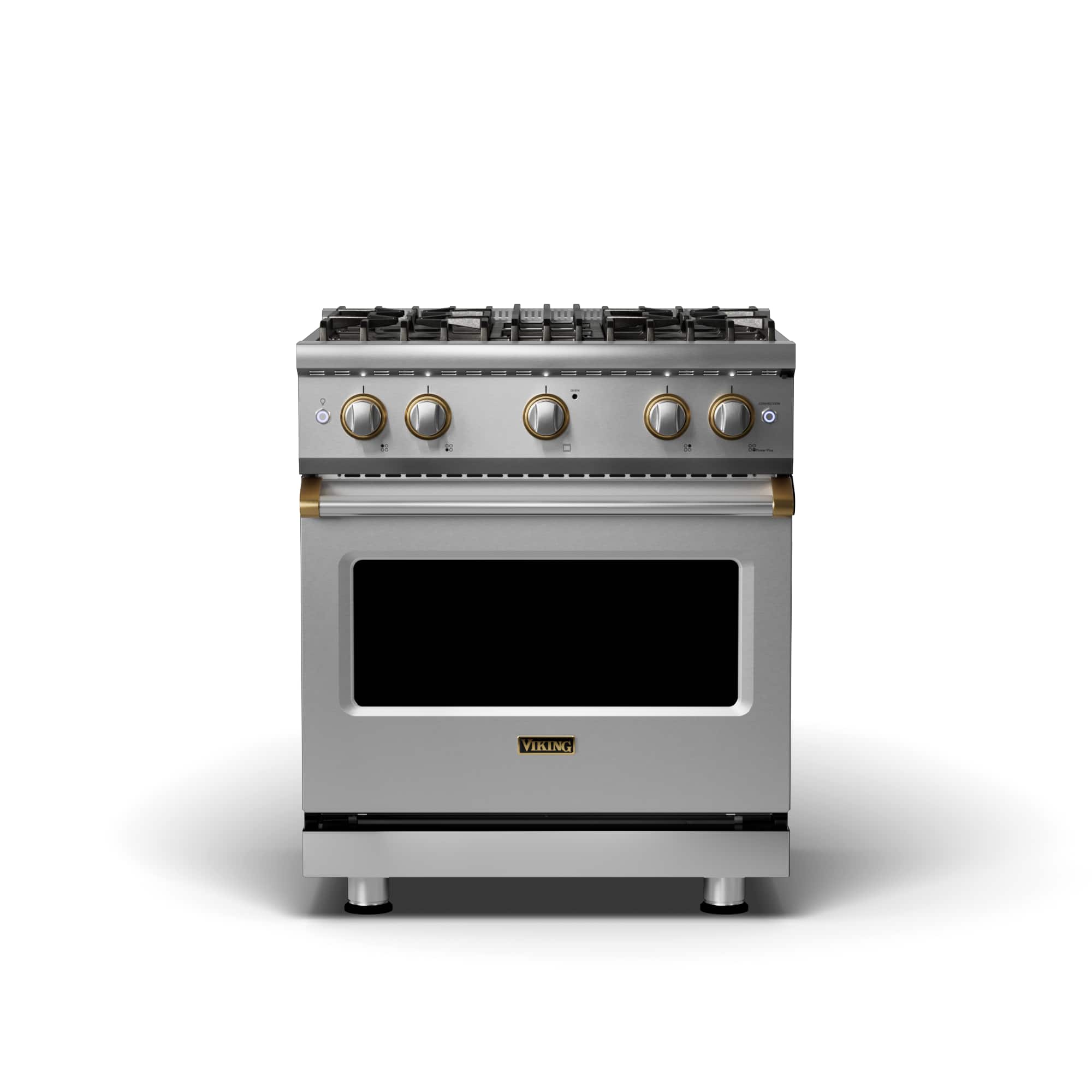 Front. Viking - 5 Series 4.0 Cu. Ft. Freestanding Gas Convection Range - Stainless steel.
