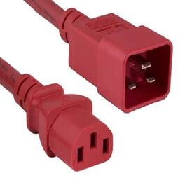 Sanoxy - Cables and Adapters; 6ft 14 AWG 15A 250V Power Cord (IEC320 C20 to IEC320 C13) - Red