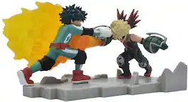 Just Toys LLC - My Hero Academia Mega Craftable Figure Diorama | Deku vs Bakugo - Green