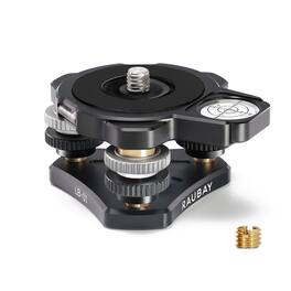 RAUBAY - Tripod Leveling Base LB-01 Detachable Magnetic Bubble Level for DSLR Cameras, Video Heads, and Astronomical Telescope - Black