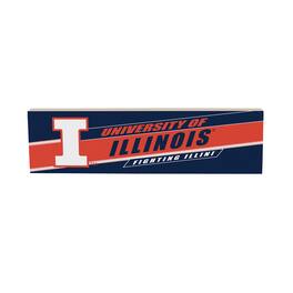 Evergreen Enterprises - Illinois Fighting Illini 5" x 18" Shadow Logo Wood Mantle Sign - Multicolor