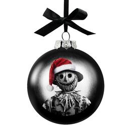 OrnamentallyYou - Scarecrow Christmas Spooky Portrait Glass Ornament Black Horror Halloween Tree Decoration - Multi-colored