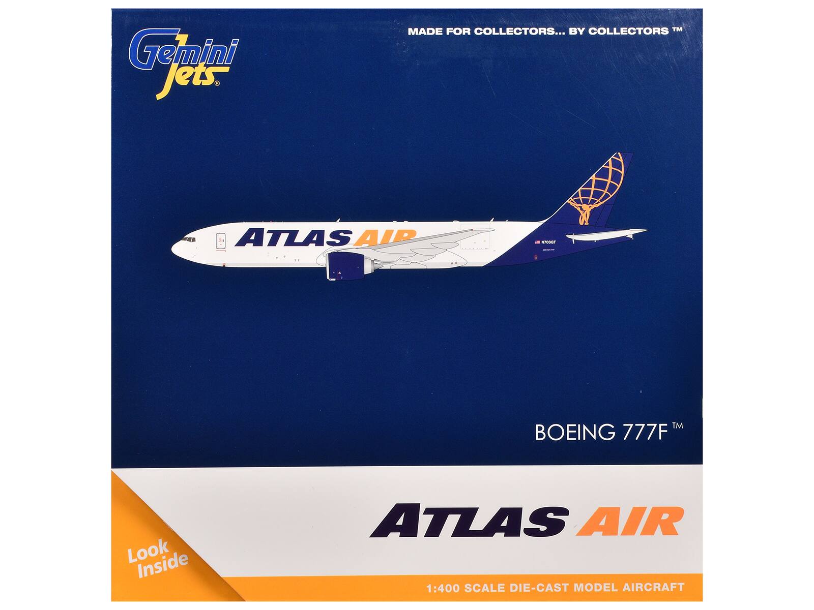 Gemini Jets  
MADE FOR COLLECTORS... BY COLLECTORS™  

ATLAS AIR  
BOEING 777F™  

Look Inside  
1:400 SCALE DIE-CAST MODEL AIRCRAFT