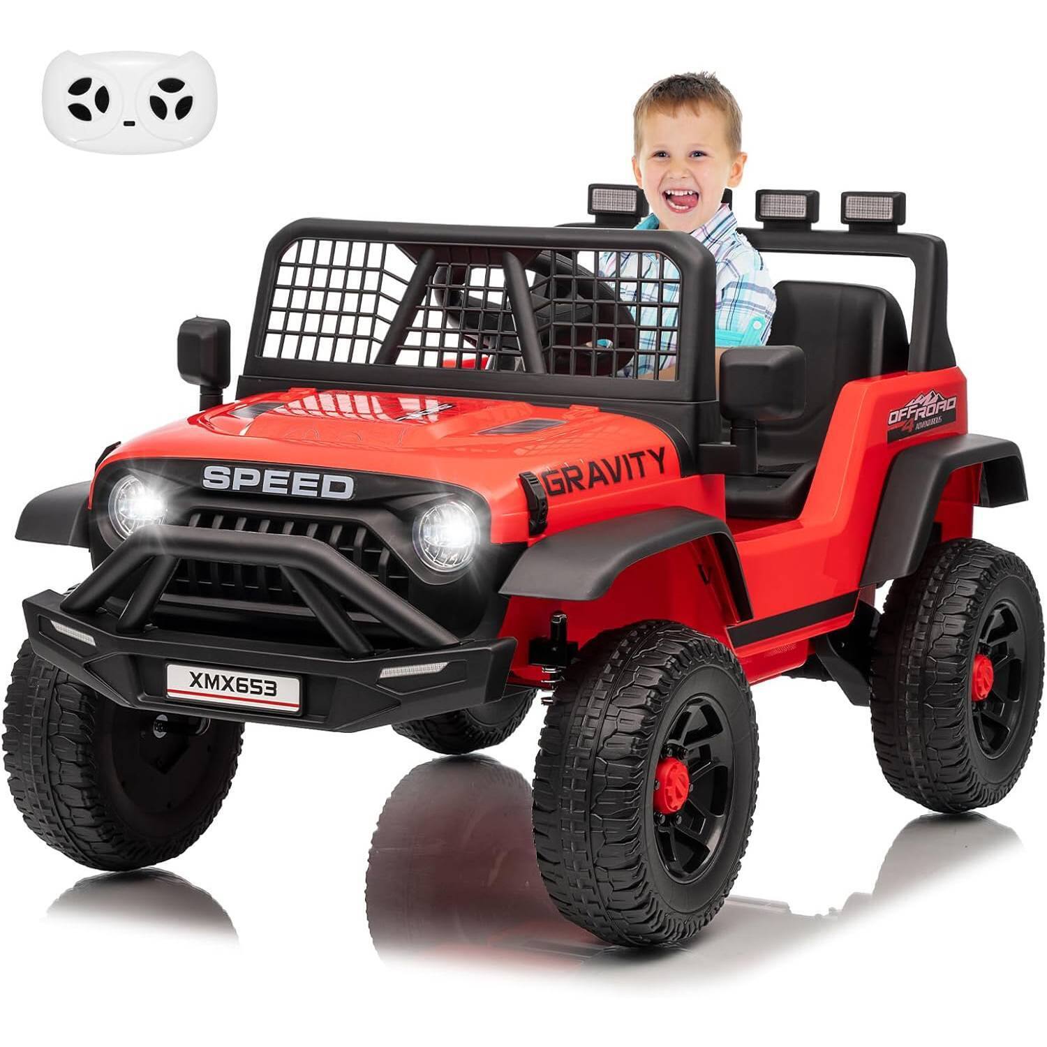 Qeetex - Electric Vehicles 12V Ride on Car for 3+ Kids Best Gift - Red