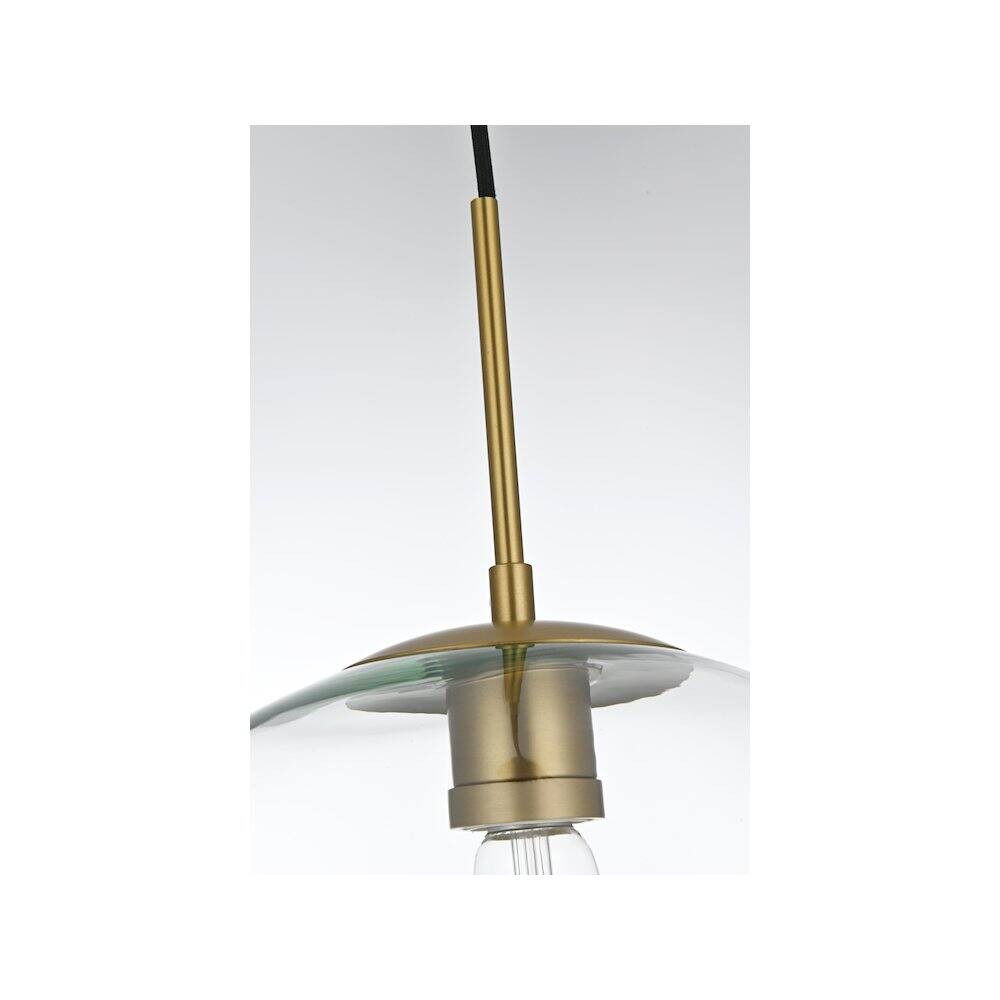 Alt View 2. Living District - Baxter 14 Inch Pendant Clear Shade in Satin Gold - Satin Gold And Clear.