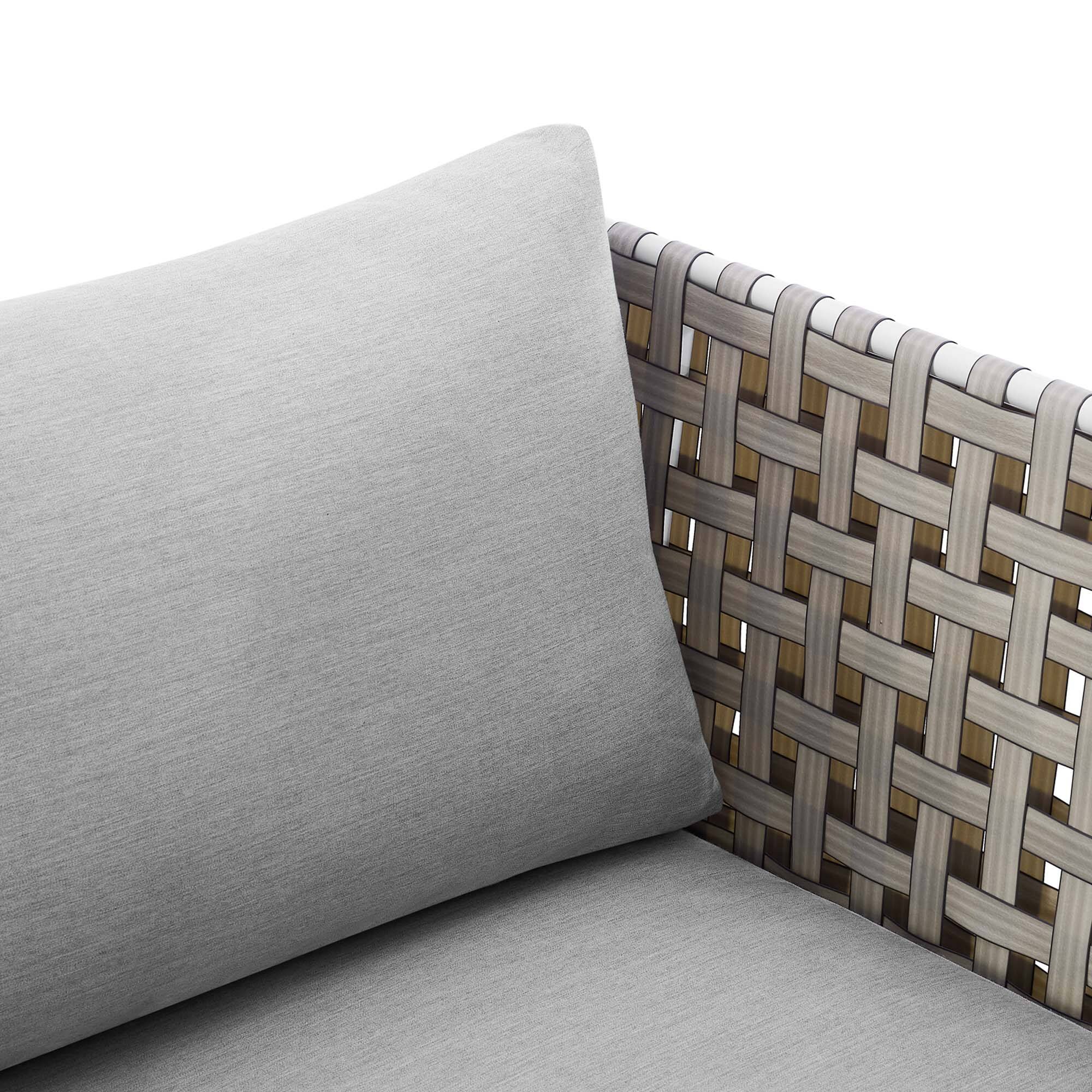 Alt View 4. Modway - Harmony Sunbrella® Basket Weave Outdoor Patio Aluminum Armchair by Modway - Tan Gray.