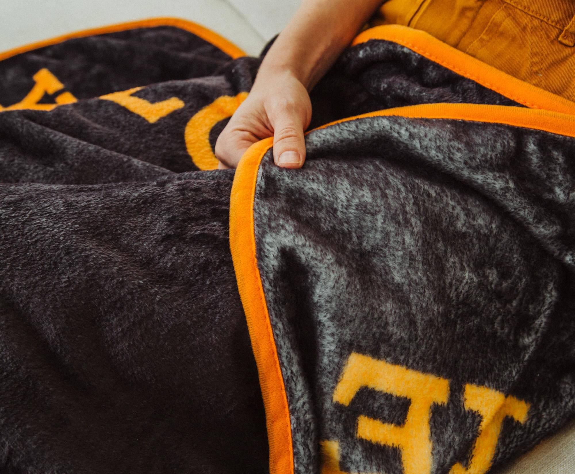 Alt View 3. Silver Buffalo - Yellowstone Dutton Ranch Raschel Fleece Throw Blanket | 45 x 60 Inches - Black.