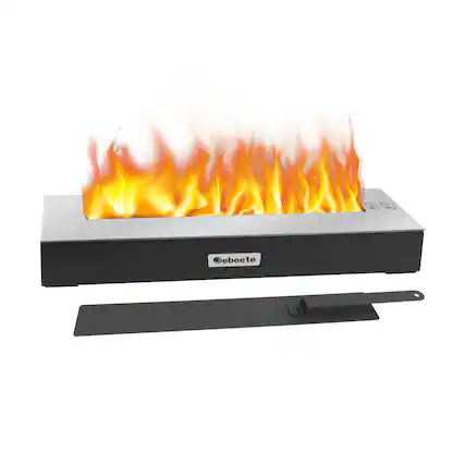 Front. Spaco - 13.7" Bio-Ethanol Ventless Fireplace, Smokeless Tabletop Fire Pit for Indoor and Outdoor - Black.