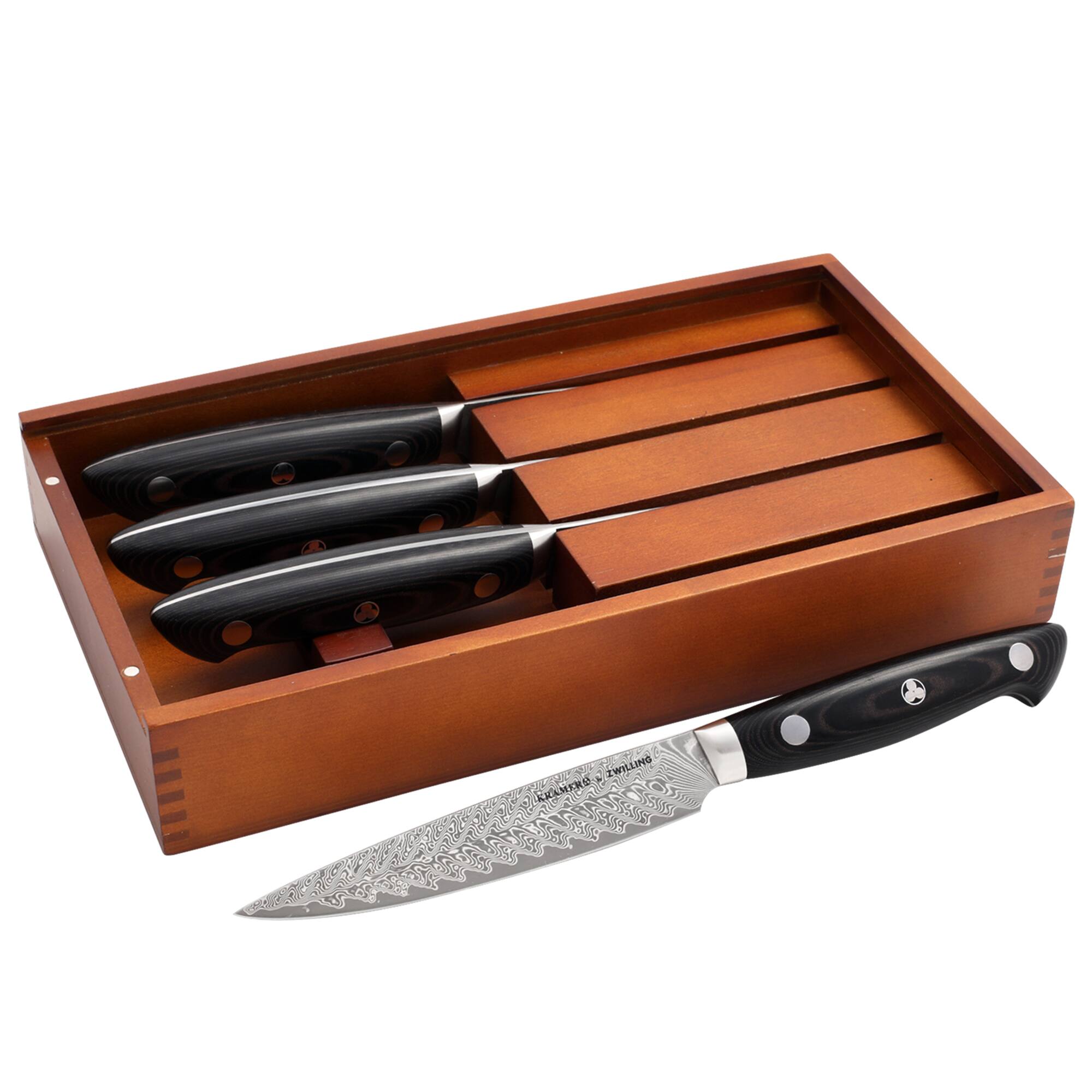 KRAMER by ZWILLING EUROLINE Damascus Collection 4-pc Steak Set - Black