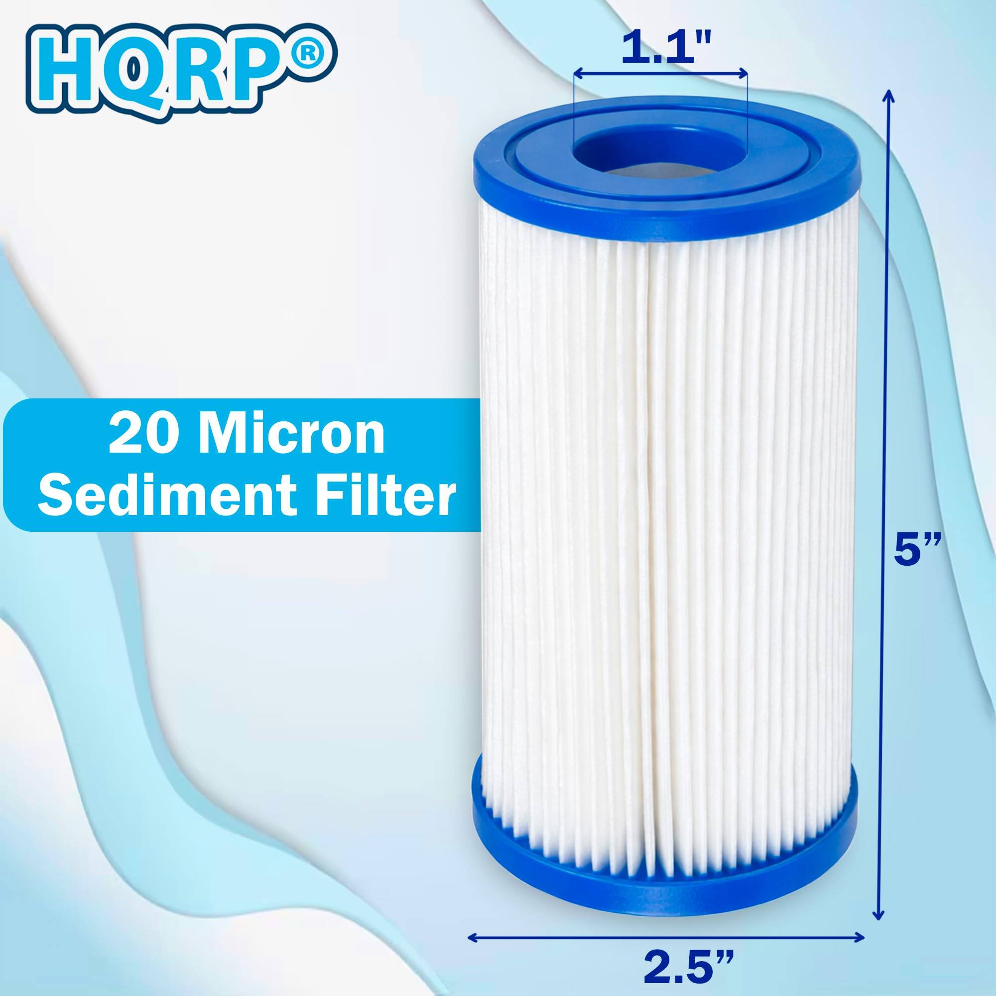 HQRPO 20 Micron Sediment Filter  
1.1" x 5" x 2.5"