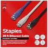 **TECH Staples**
**25 ft Ethernet Cable**
**Everyday Use - up to 1 Gbps**
Deliver fast, consistent, and secure internet in the office or at home. Compatible with modems, PCs, laptops, smart TVs, gaming consoles, and other devices.
**CAT 6**
**RJ45 to RJ45**
**3 CORDS**
- BLUE
- GRAY
- BLACK