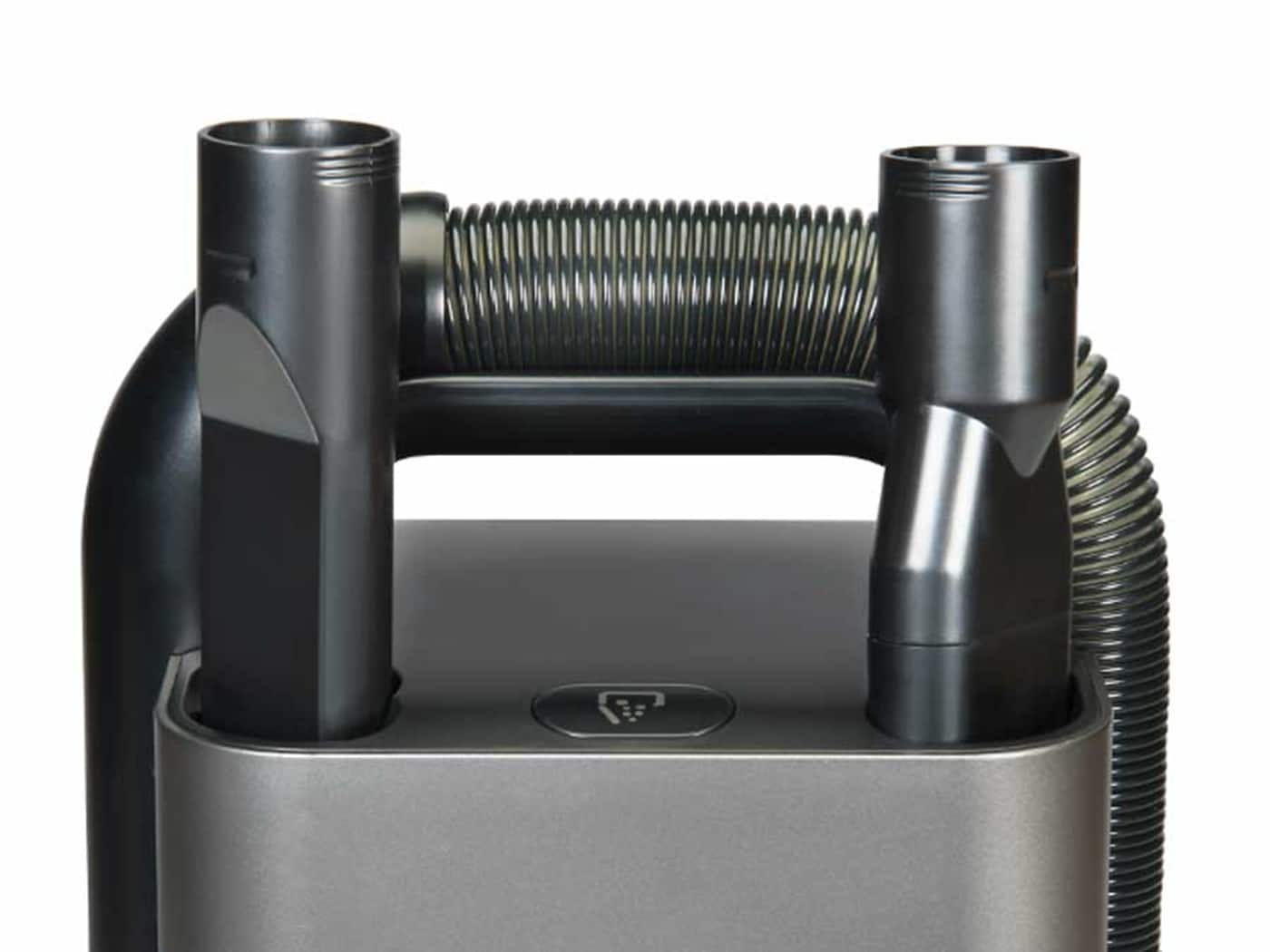 Left. WORX - 20V Power Share Cordless Cube Vac Compact Vacuum w/ Battery & Charger, HEPA Filtering System, High & Low Speed, 4ft Hose - Black.