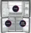 The image shows a refrigerator with three compartments, labeled as "Fridge," "Chiller," and "Freezer." The refrigerator is empty, with no food or drinks visible inside. The labels on the compartments indicate their specific functions, with the "Fridge" compartment being for perishable items, the "Chiller" compartment for chilled items, and the "Freezer" compartment for frozen items. The refrigerator is designed to keep food items fresh and organized, making it easier for users to store and access their food and drinks.