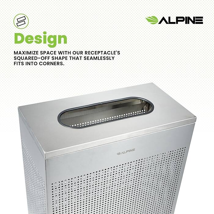 Design
MAXIMIZE SPACE WITH OUR RECEPTACLE'S SQUARED-OFF SHAPE THAT SEAMLESSLY FITS INTO CORNERS.
ALPINE
ALPINE