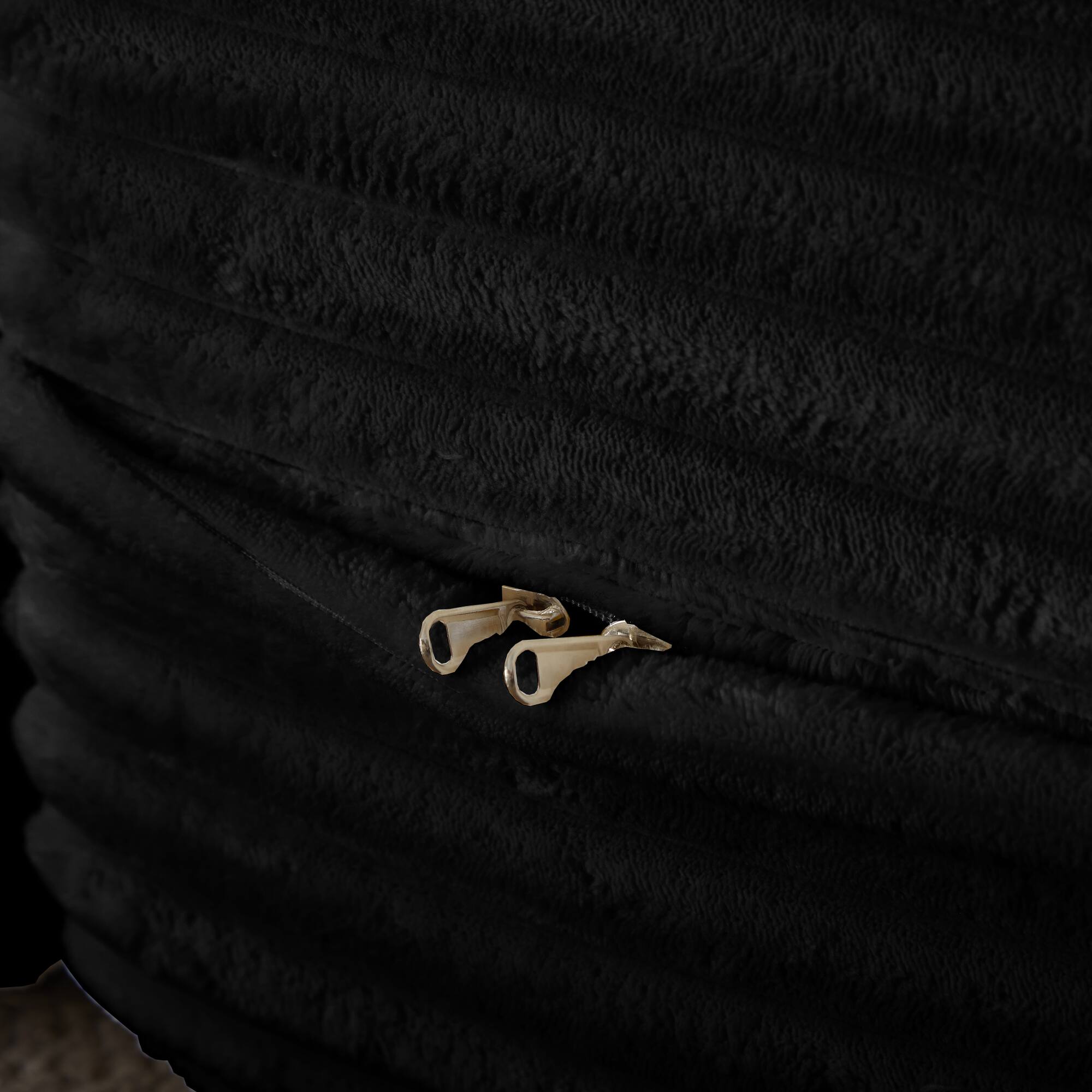 Alt View 10. GOODSILO - Convertible Plush Corduroy Floor Sleeper Sofa with Dual Pillows for Living Room and Guest Use - Black.