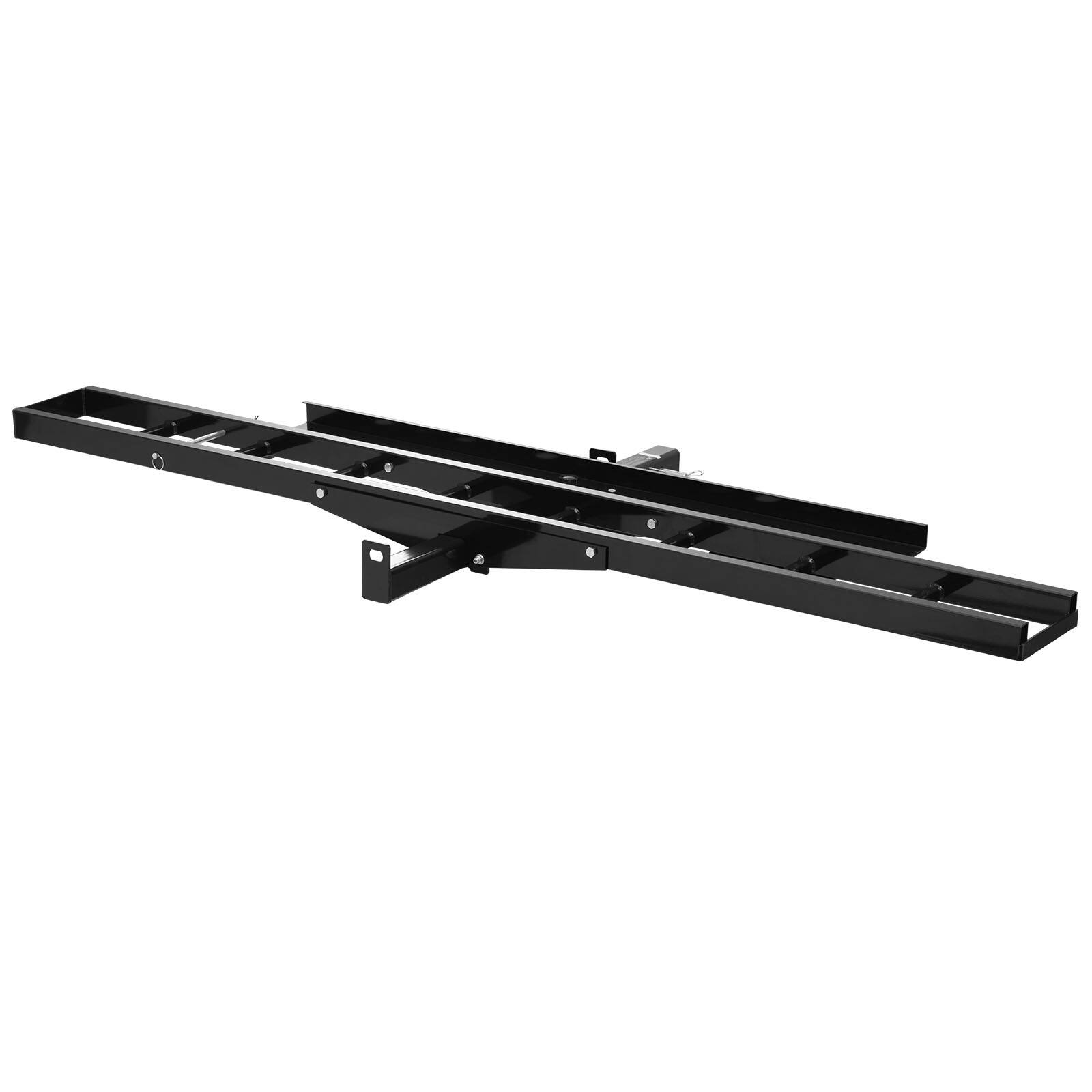 Alt View 5. VEVOR - Motorcycle Carrier, 500 lbs Capacity, Heavy Duty Steel Hitch Mount Rack with 47in Ramp, Ratchet Straps & Stabilizer - Black.