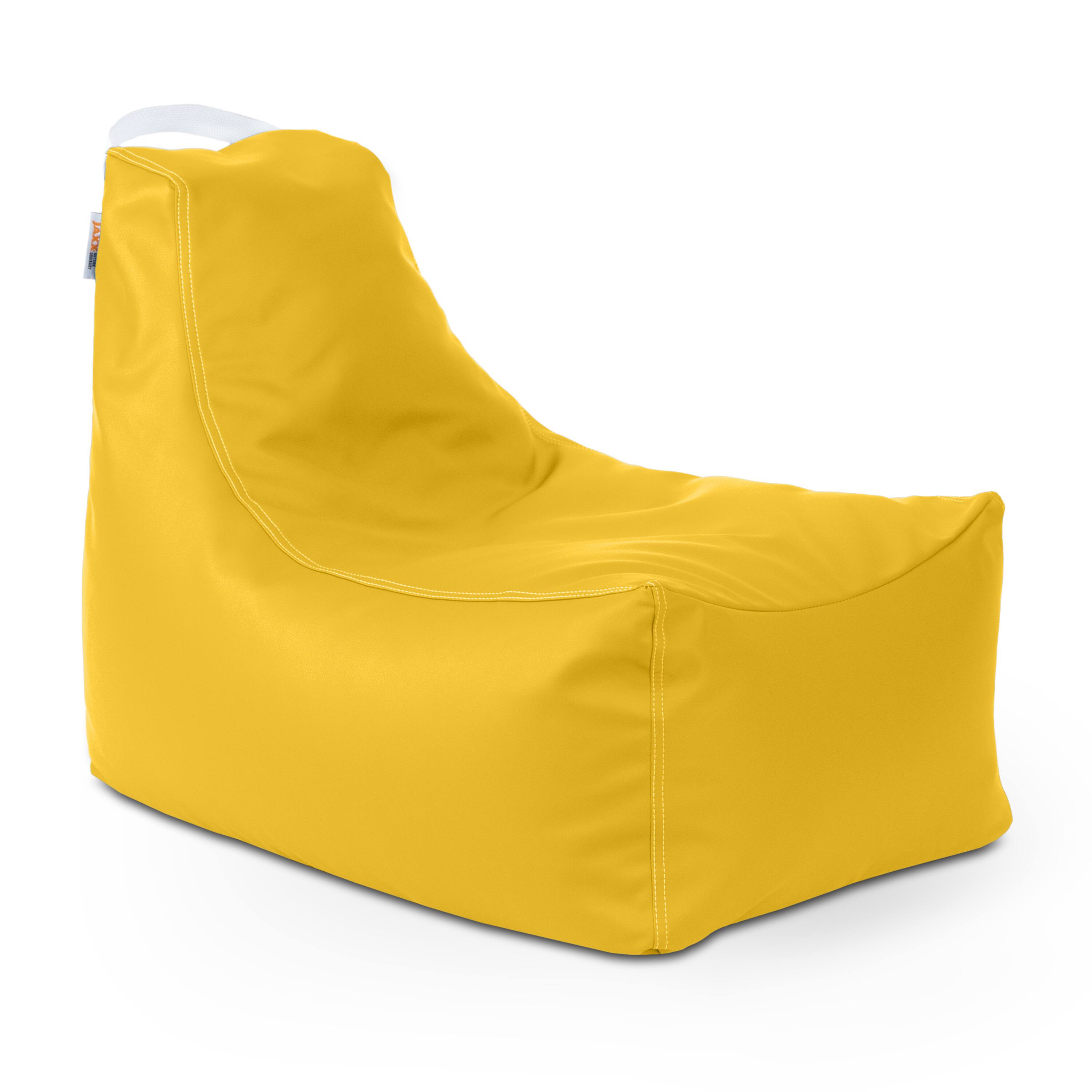Back. Jaxx - Jaxx Pezzi Jr Kids Classroom Bean Bag Chair, Premium Vinyl, Yellow - Yellow.