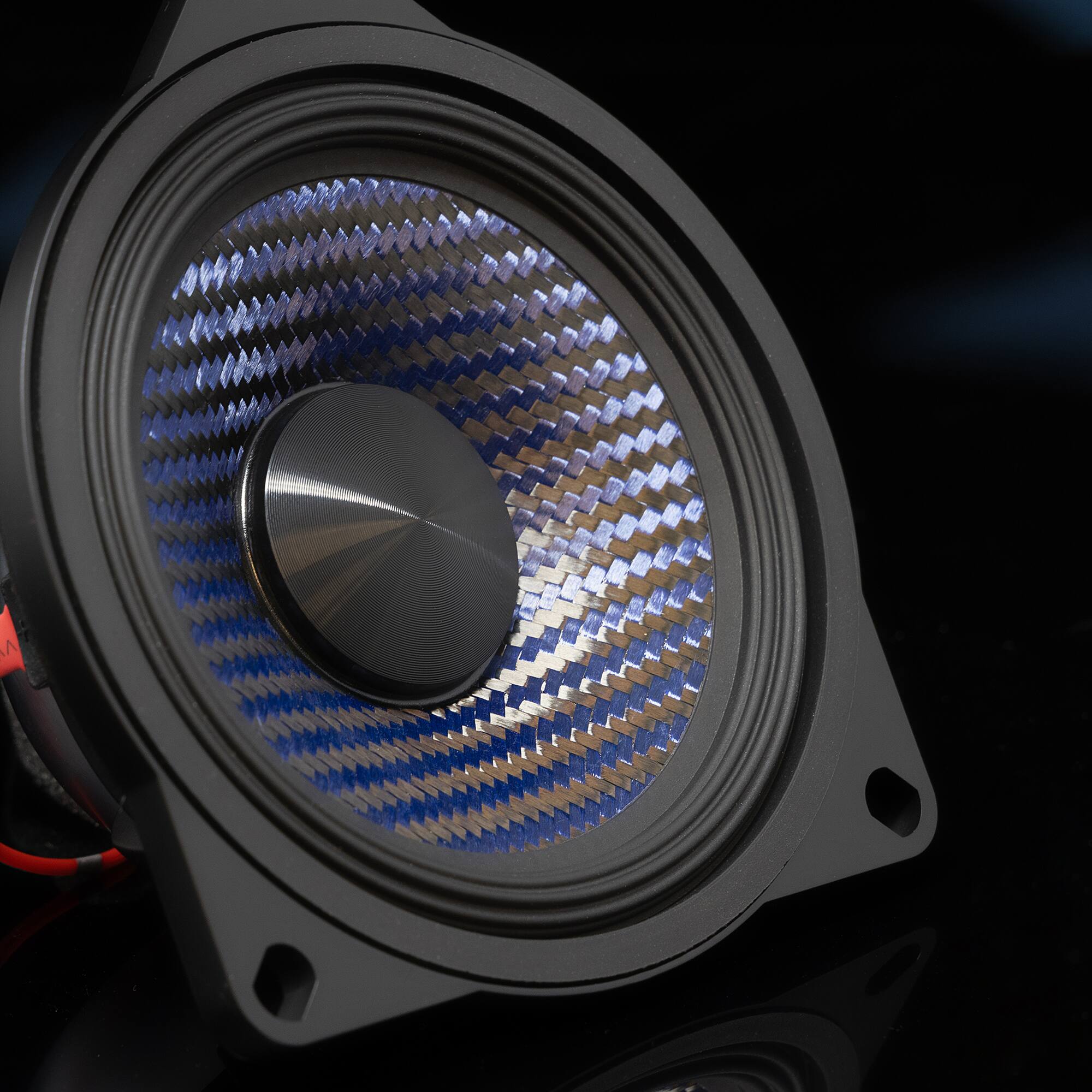 Alt View 3. Alpine - Alpine EV-40M-T - 4" Front Dash Speaker Upgrade Kit Compatible with Select 17-24 Model 3 & 20-24 Model Y - Black/Gray.