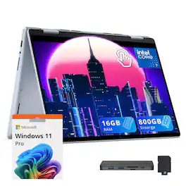 Dell - Inspiron 14" 2-in-1 Touchscreen Laptop,Intel 7-150U,16GB RAM,1TB SSD+288GB Dock Station,Win 11 Pro - Blue
